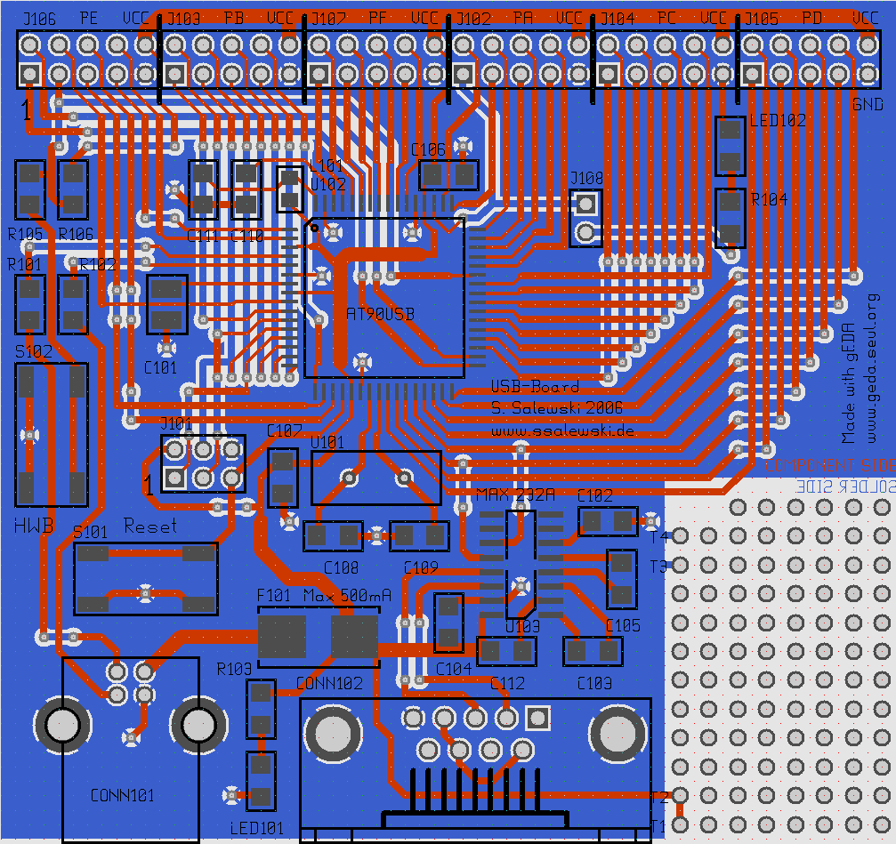 PCB for AT90USB (PNG)