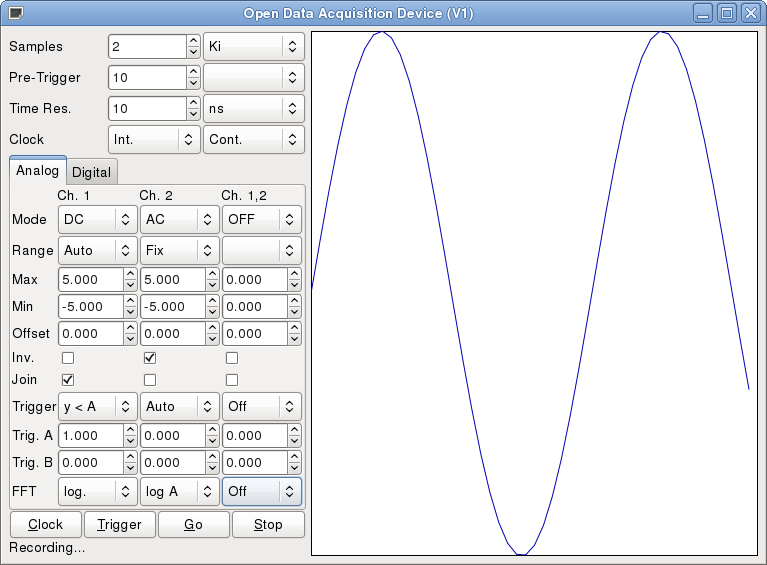 draft of a GTK GUI for DAD/DSO hardware